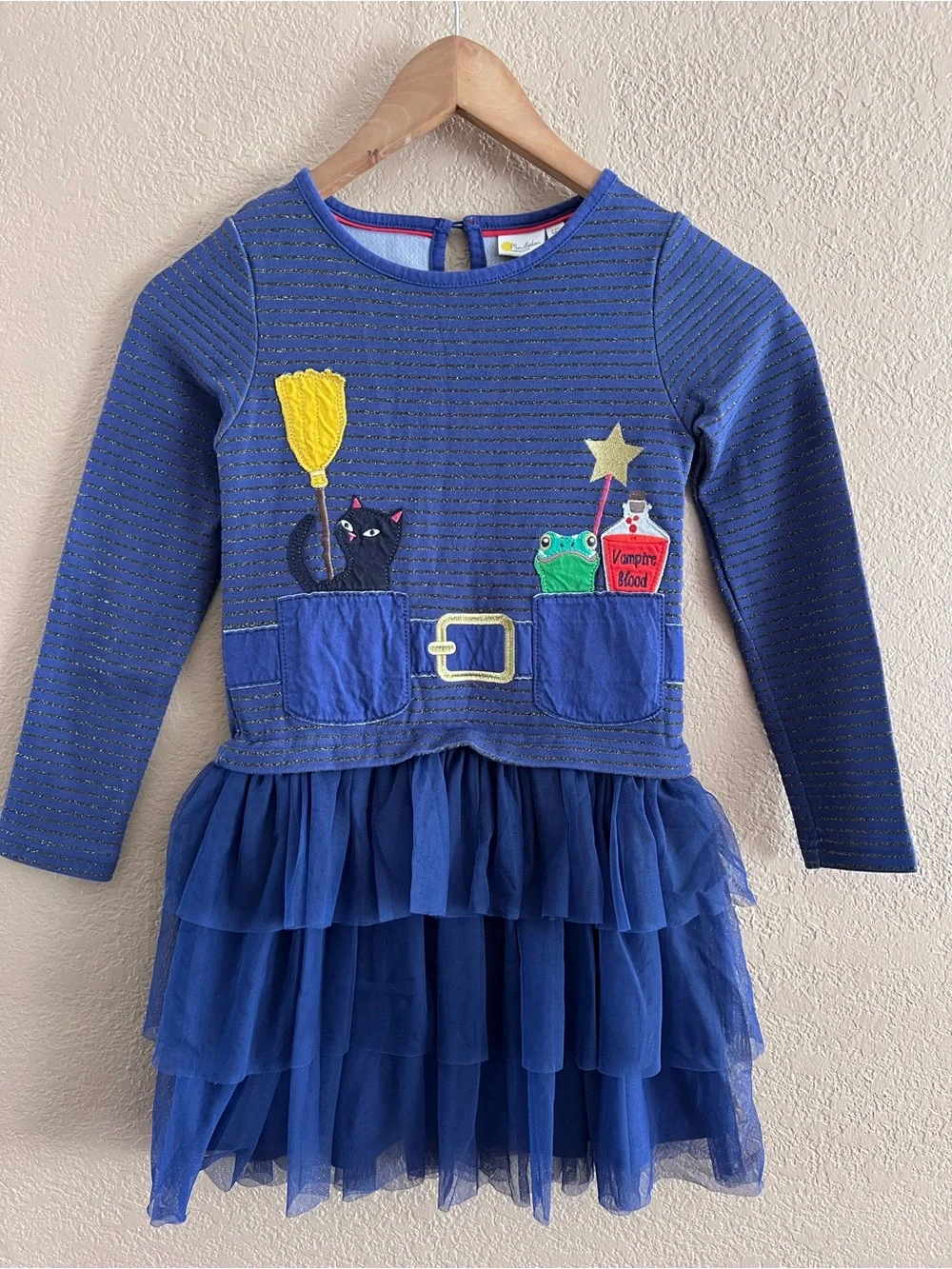 Mini Boden  Blue Layered Tulle Halloween Witch Dress